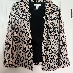 Chico's Black and Cream Leopard Cape
